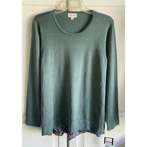 52Seven Women’s Evergreen Forest‎ Long Sleeve Sweater Blouse Women’s Sz L NWT